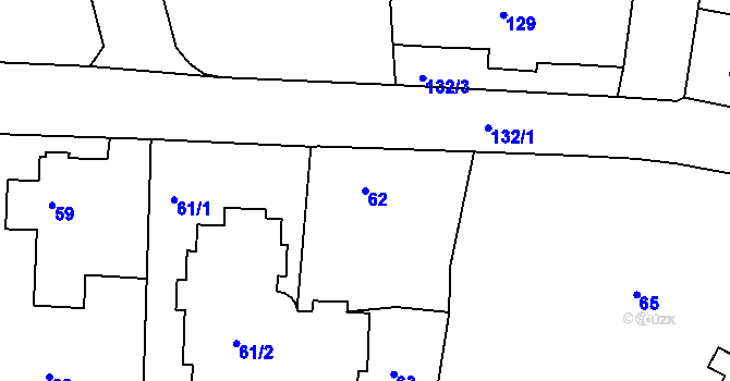 Parcela st. 62 v KÚ Hrádek nad Nisou, Katastrální mapa