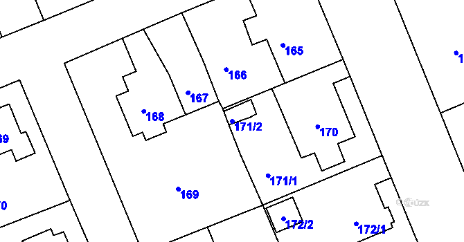 Parcela st. 171/2 v KÚ Hrádek nad Nisou, Katastrální mapa
