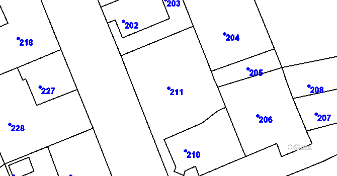 Parcela st. 211 v KÚ Hrádek nad Nisou, Katastrální mapa