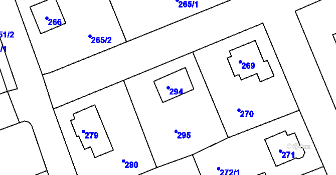 Parcela st. 294 v KÚ Hrádek nad Nisou, Katastrální mapa
