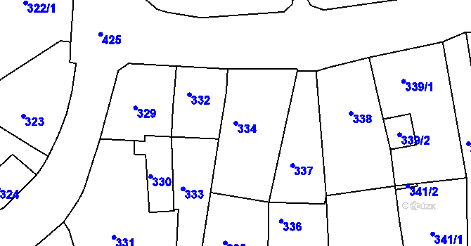 Parcela st. 334 v KÚ Hrádek nad Nisou, Katastrální mapa