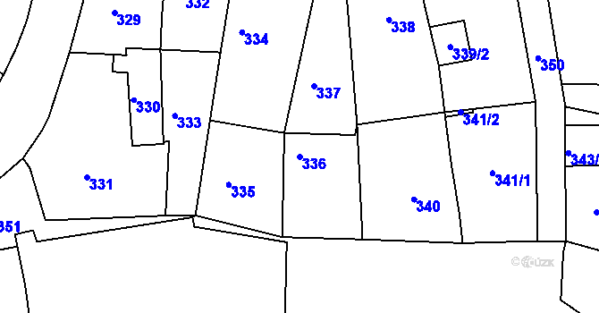Parcela st. 336 v KÚ Hrádek nad Nisou, Katastrální mapa