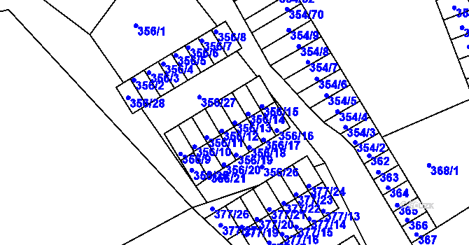 Parcela st. 356/13 v KÚ Hrádek nad Nisou, Katastrální mapa