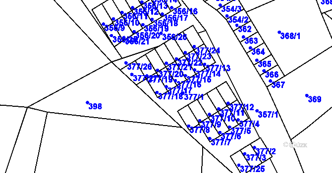Parcela st. 377/17 v KÚ Hrádek nad Nisou, Katastrální mapa