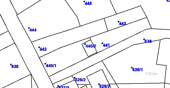 Parcela st. 440/2 v KÚ Hrádek nad Nisou, Katastrální mapa