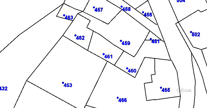 Parcela st. 461 v KÚ Hrádek nad Nisou, Katastrální mapa