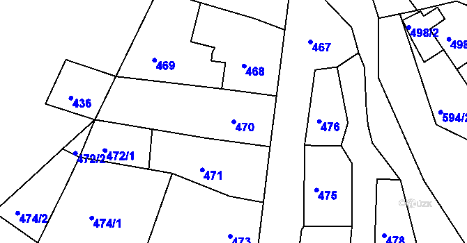 Parcela st. 470 v KÚ Hrádek nad Nisou, Katastrální mapa
