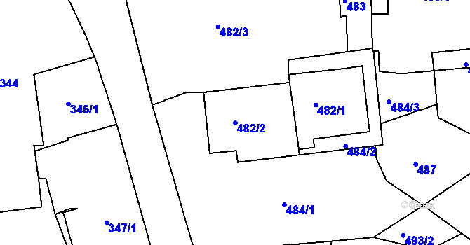 Parcela st. 482/2 v KÚ Hrádek nad Nisou, Katastrální mapa