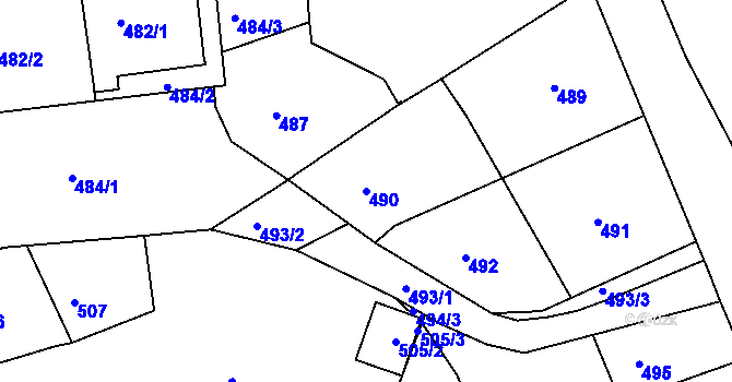 Parcela st. 490 v KÚ Hrádek nad Nisou, Katastrální mapa