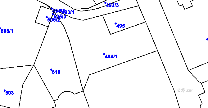 Parcela st. 494/1 v KÚ Hrádek nad Nisou, Katastrální mapa