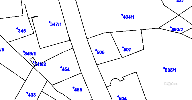 Parcela st. 506 v KÚ Hrádek nad Nisou, Katastrální mapa