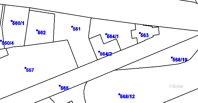 Parcela st. 564/2 v KÚ Hrádek nad Nisou, Katastrální mapa