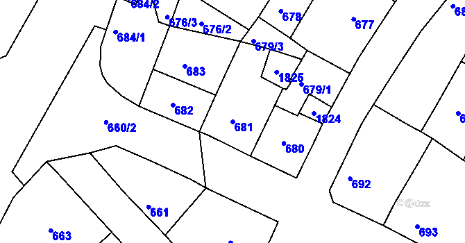 Parcela st. 681 v KÚ Hrádek nad Nisou, Katastrální mapa