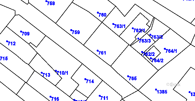 Parcela st. 761 v KÚ Hrádek nad Nisou, Katastrální mapa