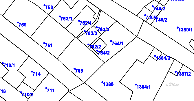 Parcela st. 764/2 v KÚ Hrádek nad Nisou, Katastrální mapa