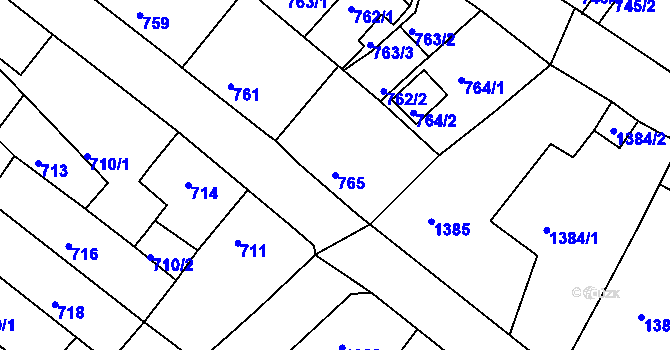Parcela st. 765 v KÚ Hrádek nad Nisou, Katastrální mapa