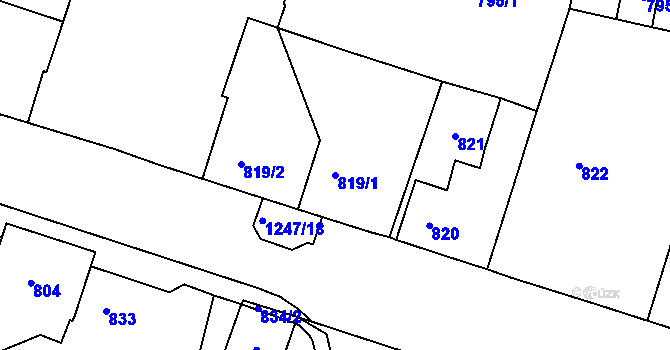 Parcela st. 819/1 v KÚ Hrádek nad Nisou, Katastrální mapa