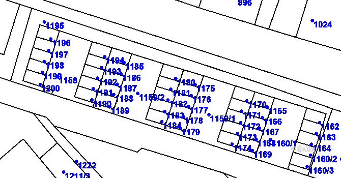 Parcela st. 1181 v KÚ Hrádek nad Nisou, Katastrální mapa