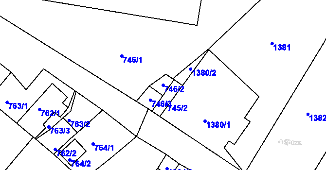 Parcela st. 746/2 v KÚ Hrádek nad Nisou, Katastrální mapa
