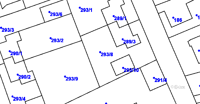 Parcela st. 293/8 v KÚ Hrádek nad Nisou, Katastrální mapa
