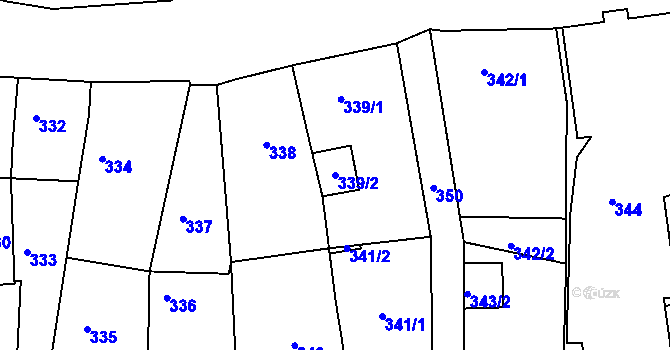 Parcela st. 339/2 v KÚ Hrádek nad Nisou, Katastrální mapa