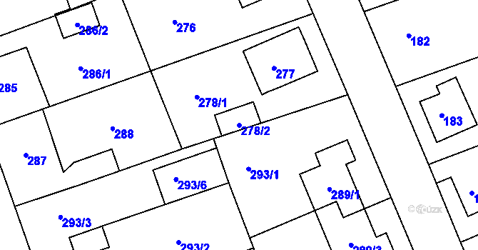 Parcela st. 278/2 v KÚ Hrádek nad Nisou, Katastrální mapa