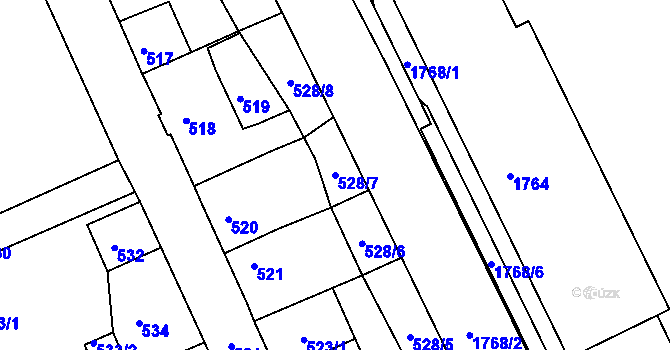 Parcela st. 528/7 v KÚ Hrádek nad Nisou, Katastrální mapa