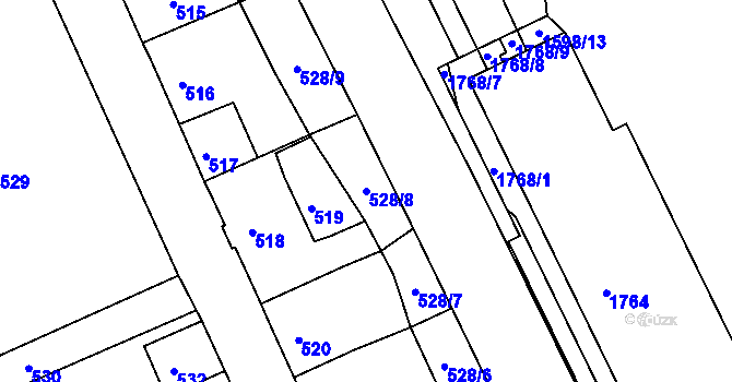 Parcela st. 528/8 v KÚ Hrádek nad Nisou, Katastrální mapa