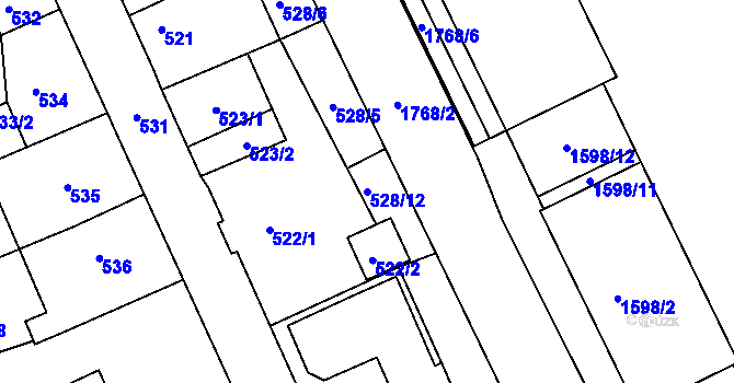 Parcela st. 528/12 v KÚ Hrádek nad Nisou, Katastrální mapa
