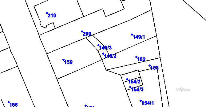 Parcela st. 149/2 v KÚ Hrádek nad Nisou, Katastrální mapa