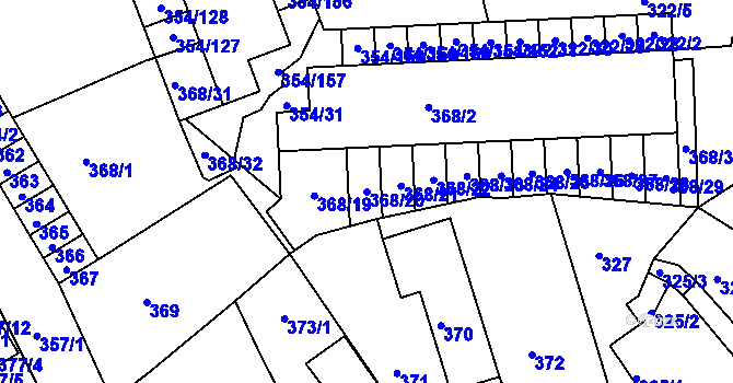 Parcela st. 368/20 v KÚ Hrádek nad Nisou, Katastrální mapa