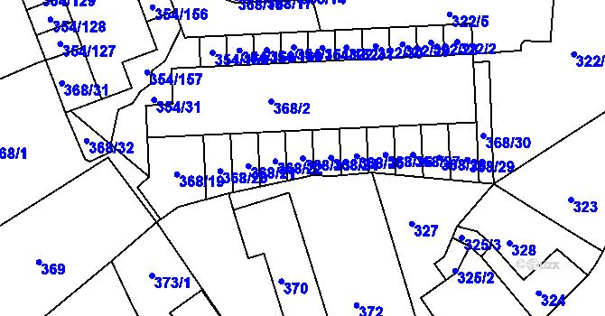 Parcela st. 368/23 v KÚ Hrádek nad Nisou, Katastrální mapa