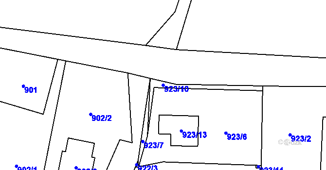 Parcela st. 923/10 v KÚ Hrádek nad Nisou, Katastrální mapa