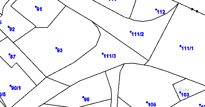 Parcela st. 111/3 v KÚ Loučná, Katastrální mapa