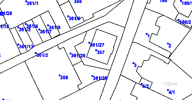 Parcela st. 357 v KÚ Loučná, Katastrální mapa