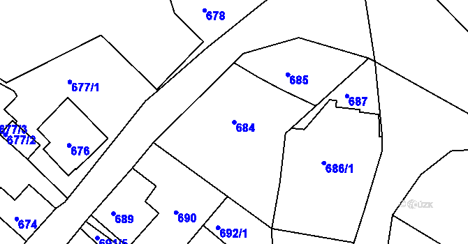 Parcela st. 684 v KÚ Loučná, Katastrální mapa