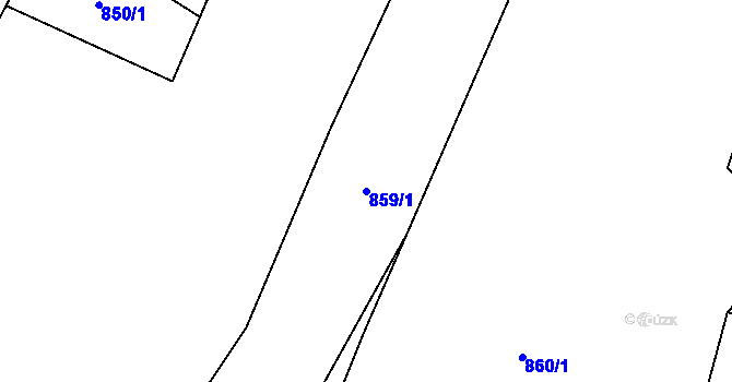 Parcela st. 859/1 v KÚ Loučná, Katastrální mapa