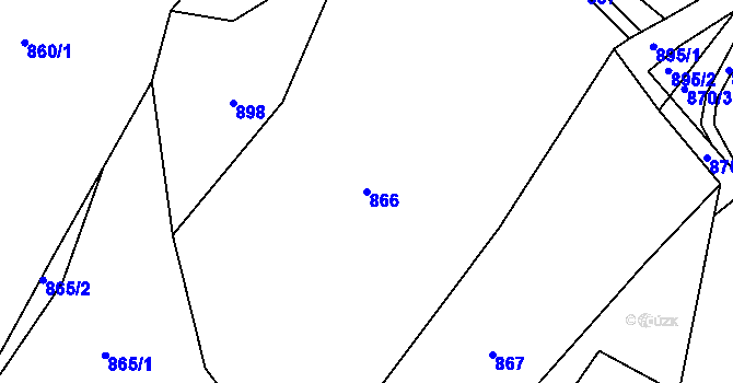 Parcela st. 866 v KÚ Loučná, Katastrální mapa