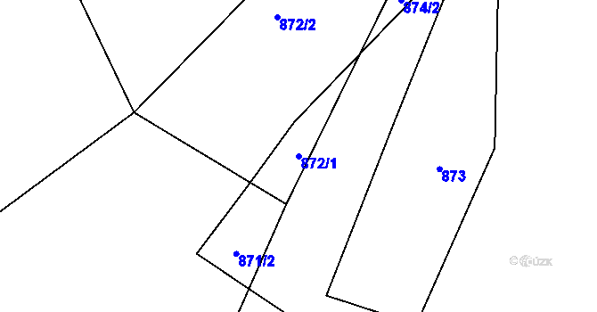 Parcela st. 872/1 v KÚ Loučná, Katastrální mapa