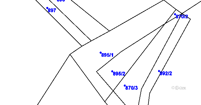 Parcela st. 895/1 v KÚ Loučná, Katastrální mapa