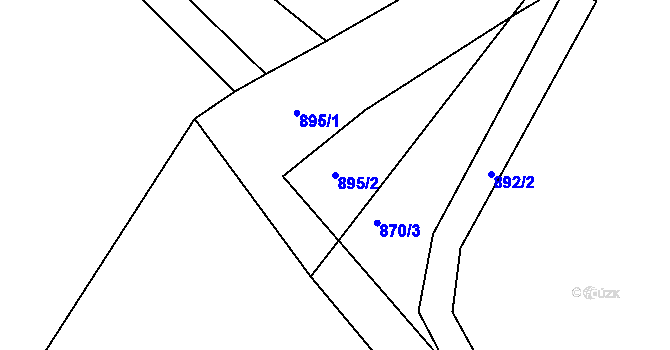 Parcela st. 895/2 v KÚ Loučná, Katastrální mapa