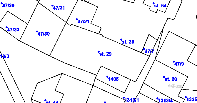 Parcela st. 29 v KÚ Černíč u Hradešic, Katastrální mapa