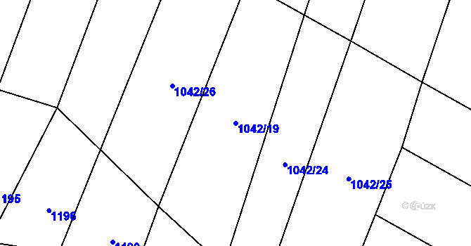 Parcela st. 1042/19 v KÚ Černíč u Hradešic, Katastrální mapa