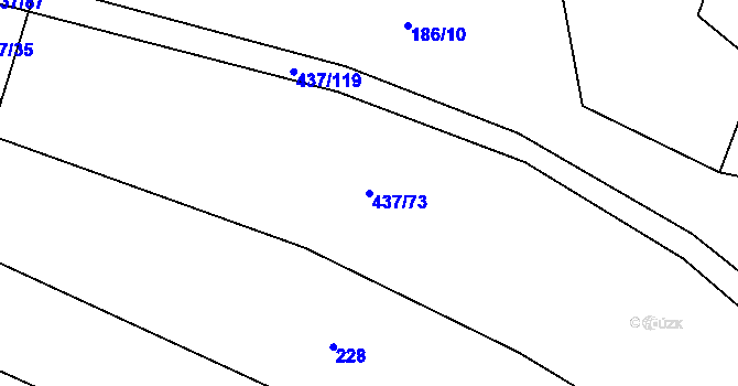 Parcela st. 437/73 v KÚ Hradešice, Katastrální mapa