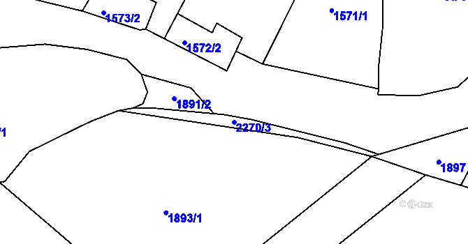 Parcela st. 2270/3 v KÚ Hradešice, Katastrální mapa