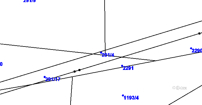 Parcela st. 291/4 v KÚ Smrkovec u Hradešic, Katastrální mapa