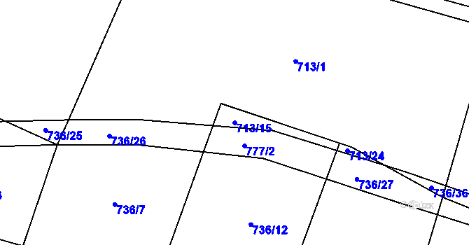 Parcela st. 713/15 v KÚ Smrkovec u Hradešic, Katastrální mapa