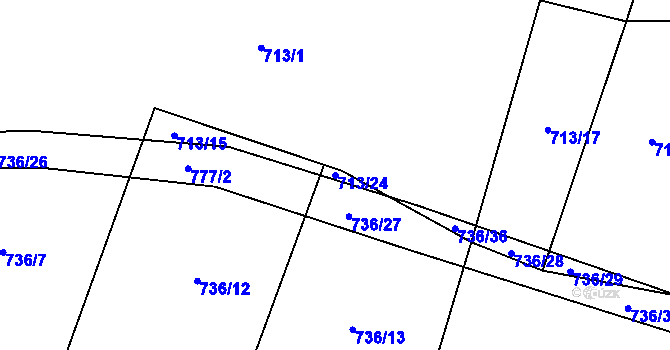 Parcela st. 713/24 v KÚ Smrkovec u Hradešic, Katastrální mapa