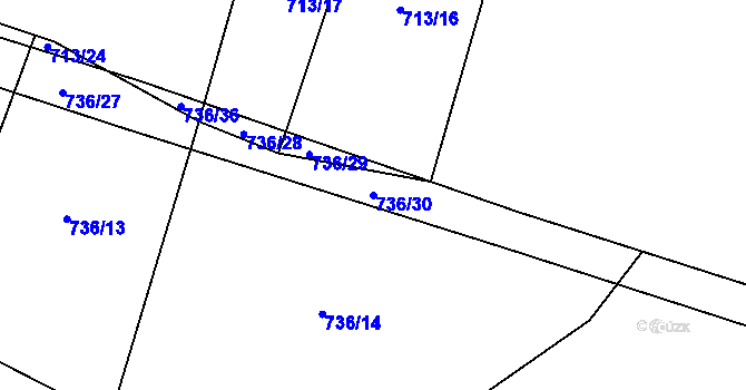 Parcela st. 736/30 v KÚ Smrkovec u Hradešic, Katastrální mapa