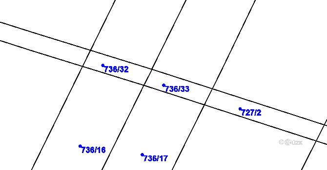 Parcela st. 736/33 v KÚ Smrkovec u Hradešic, Katastrální mapa